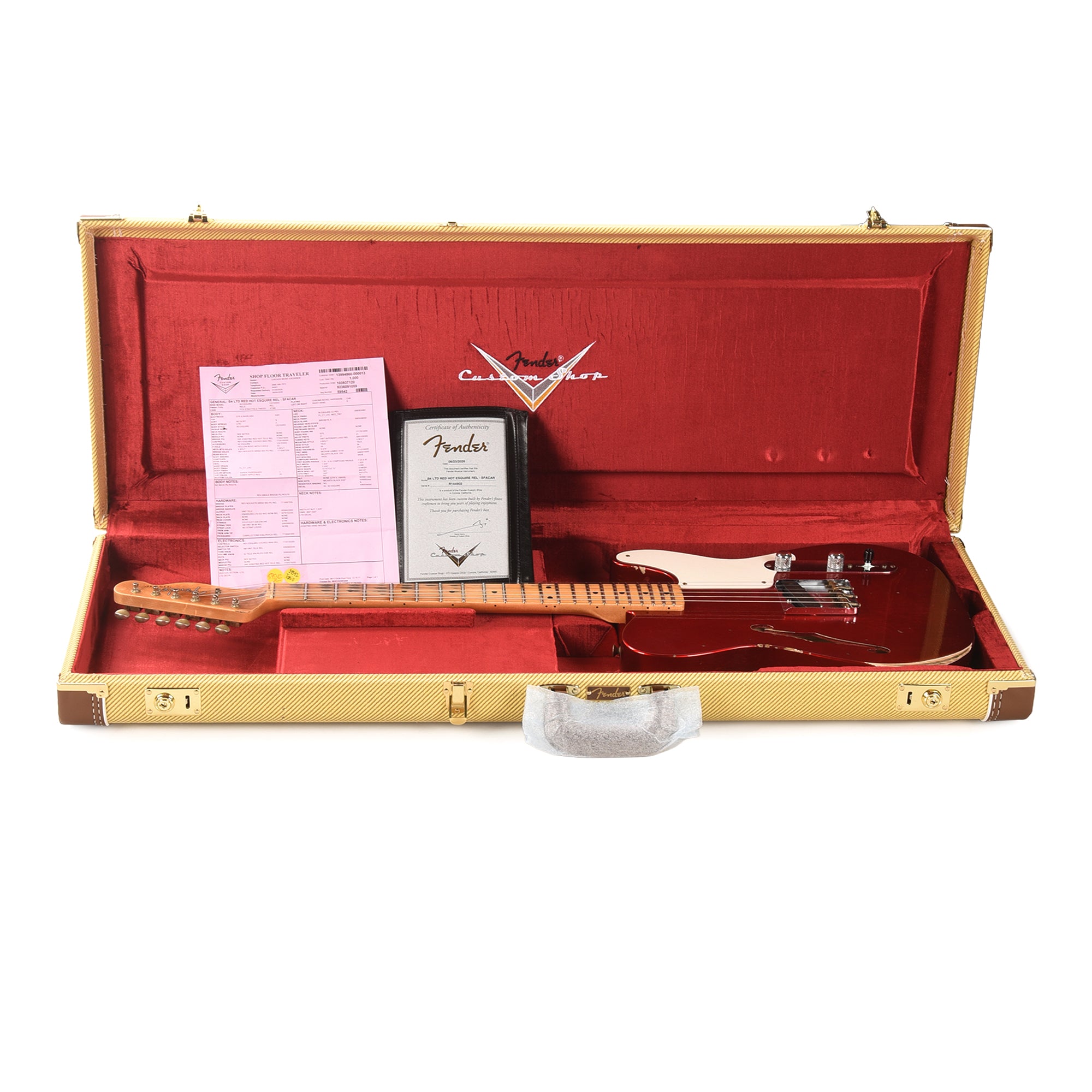 Fender Custom Shop Limited Edition Red Hot Esquire Relic 1-Piece Birdseye Maple Neck Super Faded Aged Candy Apple Red Electric Guitars