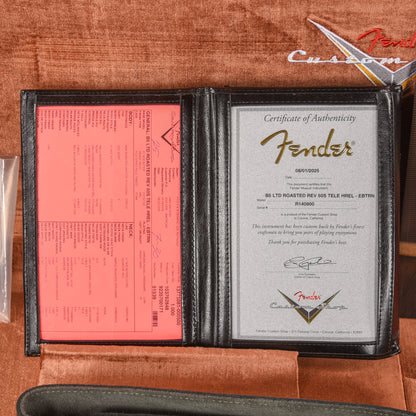 Fender Custom Shop Limited Roasted Reverse '50s Telecaster Heavy Relic Ebony Transparent 2025 Electric Guitars