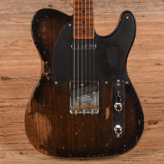 Fender Custom Shop Limited Roasted Reverse '50s Telecaster Heavy Relic Ebony Transparent 2025 Electric Guitars