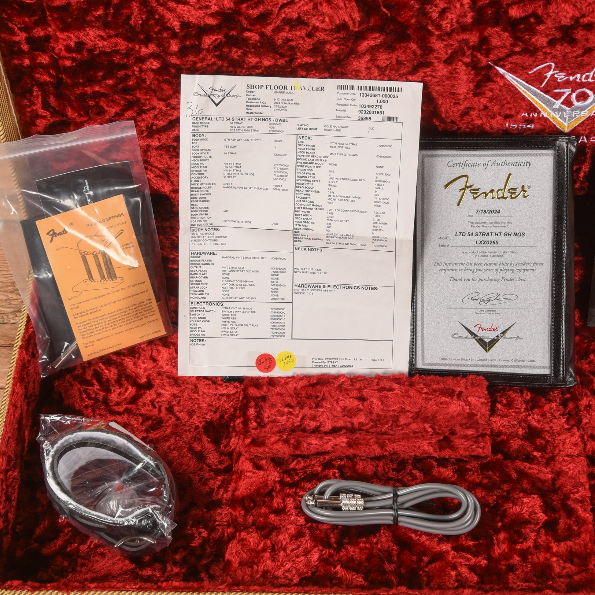 Fender Custom Shop LTD '54 Stratocaster Hardtail Reissue NOS Dirty White Blonde 2024 Electric Guitars