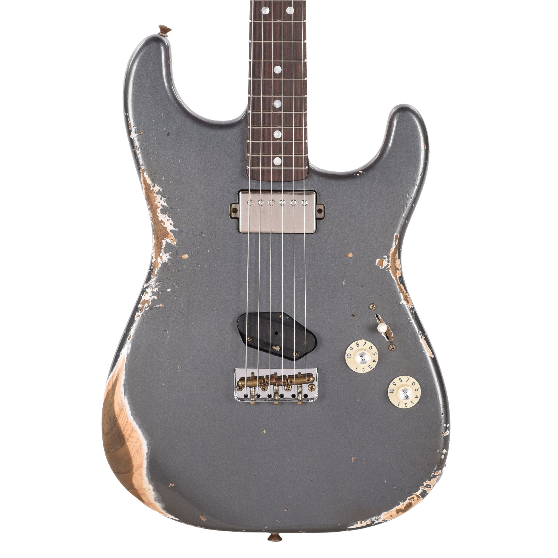 Fender Custom Shop LTD Stratocaster SH Heavy Relic Aged Charcoal Frost Metallic Electric Guitars