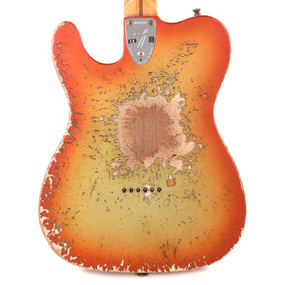 Fender Custom Shop LTD Telecaster Custom Super Heavy Relic Aged Firemist Silver w/Aged Candy Tangerine Burst Twilight Sky Electric Guitars