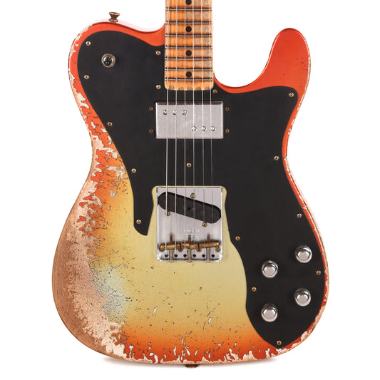 Fender Custom Shop LTD Telecaster Custom Super Heavy Relic Aged Firemist Silver w/Aged Candy Tangerine Burst Twilight Sky Electric Guitars