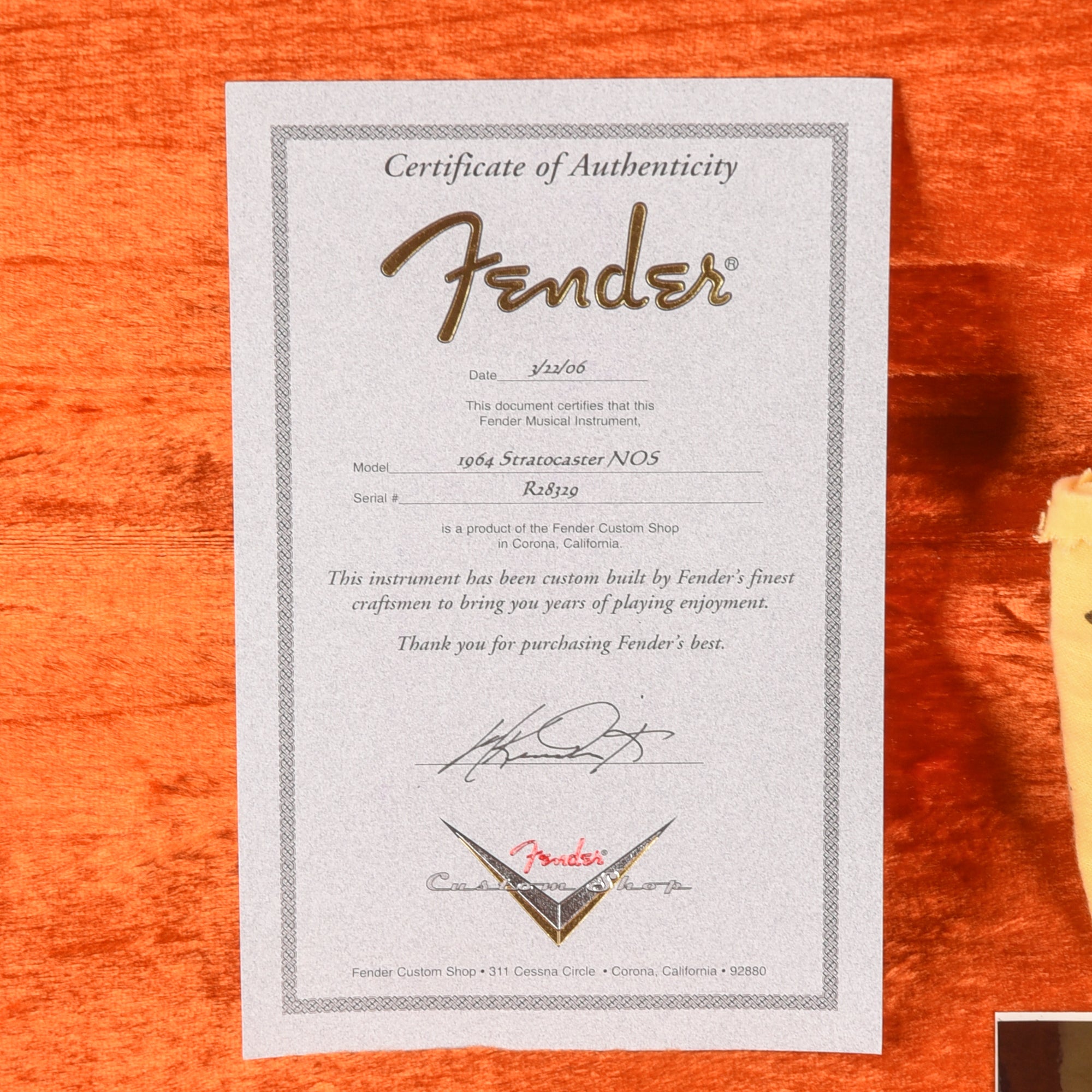 Fender Custom Shop Mark Kendrick Masterbuilt '64 Stratocaster NOS Lake Placid Blue 2006 Electric Guitars
