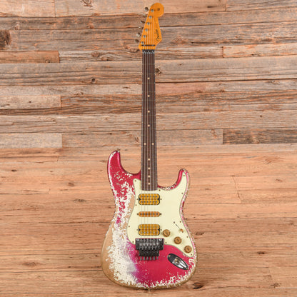 Fender Custom Shop Pink Lightning FR HSH Lipstick Pink Metallic Over Olympic White Electric Guitars