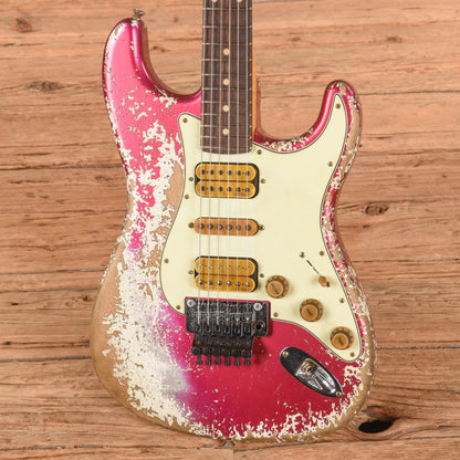 Fender Custom Shop Pink Lightning FR HSH Lipstick Pink Metallic Over Olympic White Electric Guitars