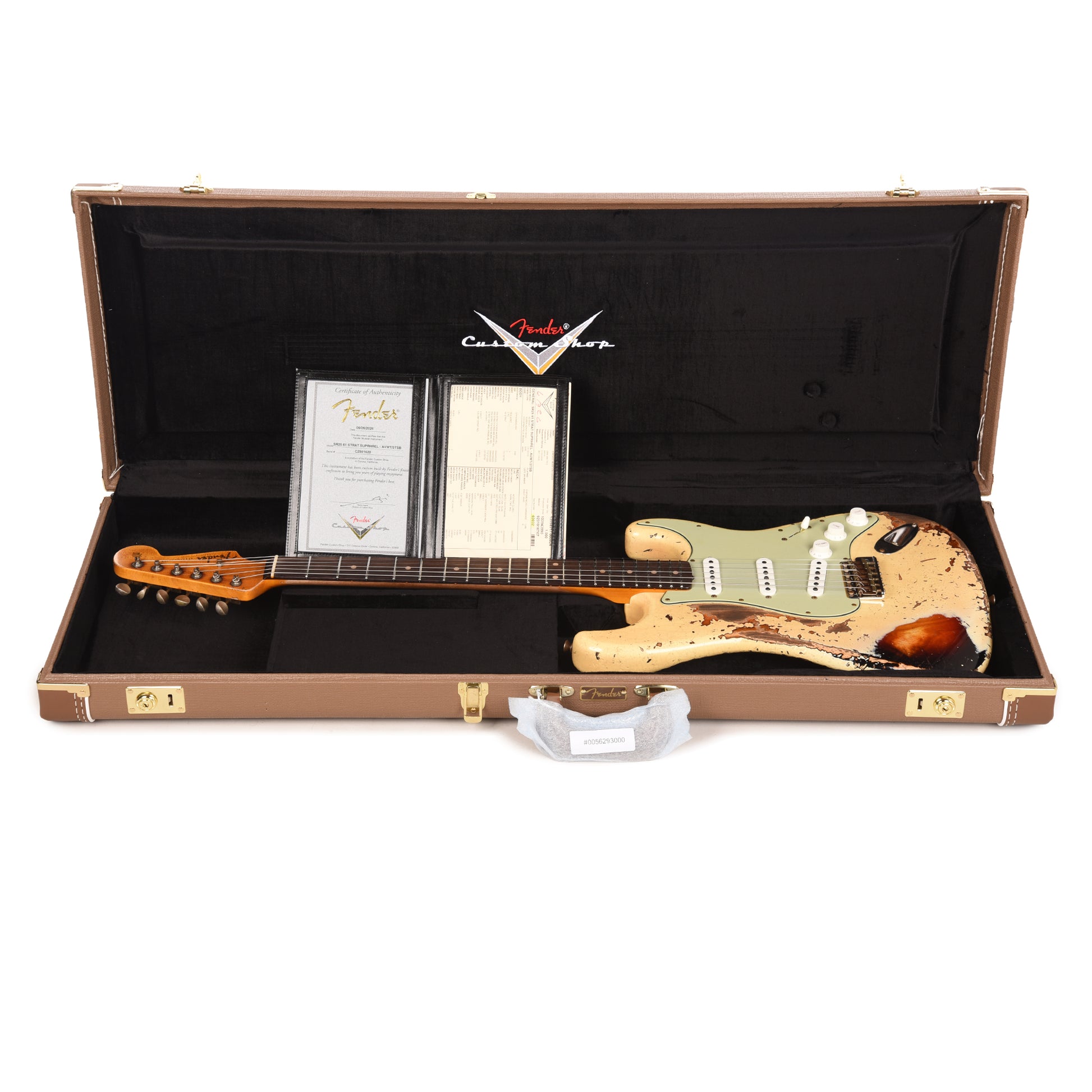 Fender Custom Shop Special Edition 1961 Stratocaster Super Heavy Relic Aged Vintage White over 3-Tone Sunburst Electric Guitars