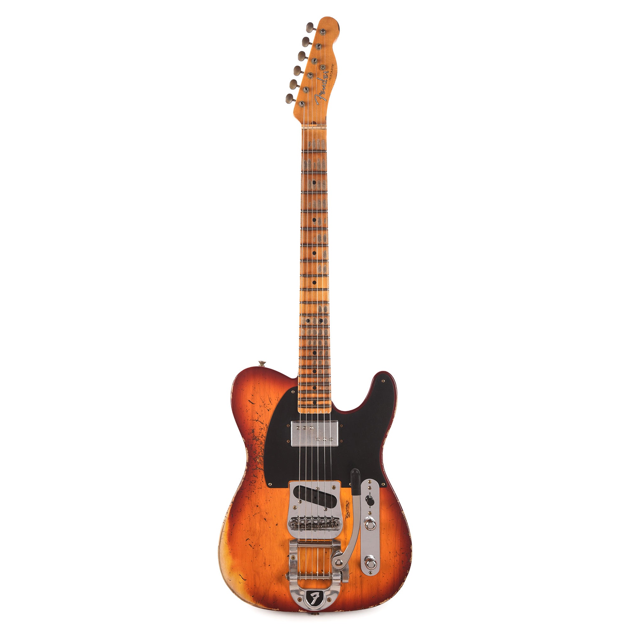 Fender Custom Shop Special Edition Cunife Blackguard Bigsby Telecaster Heavy Relic Aged Cherry Sunburst Electric Guitars
