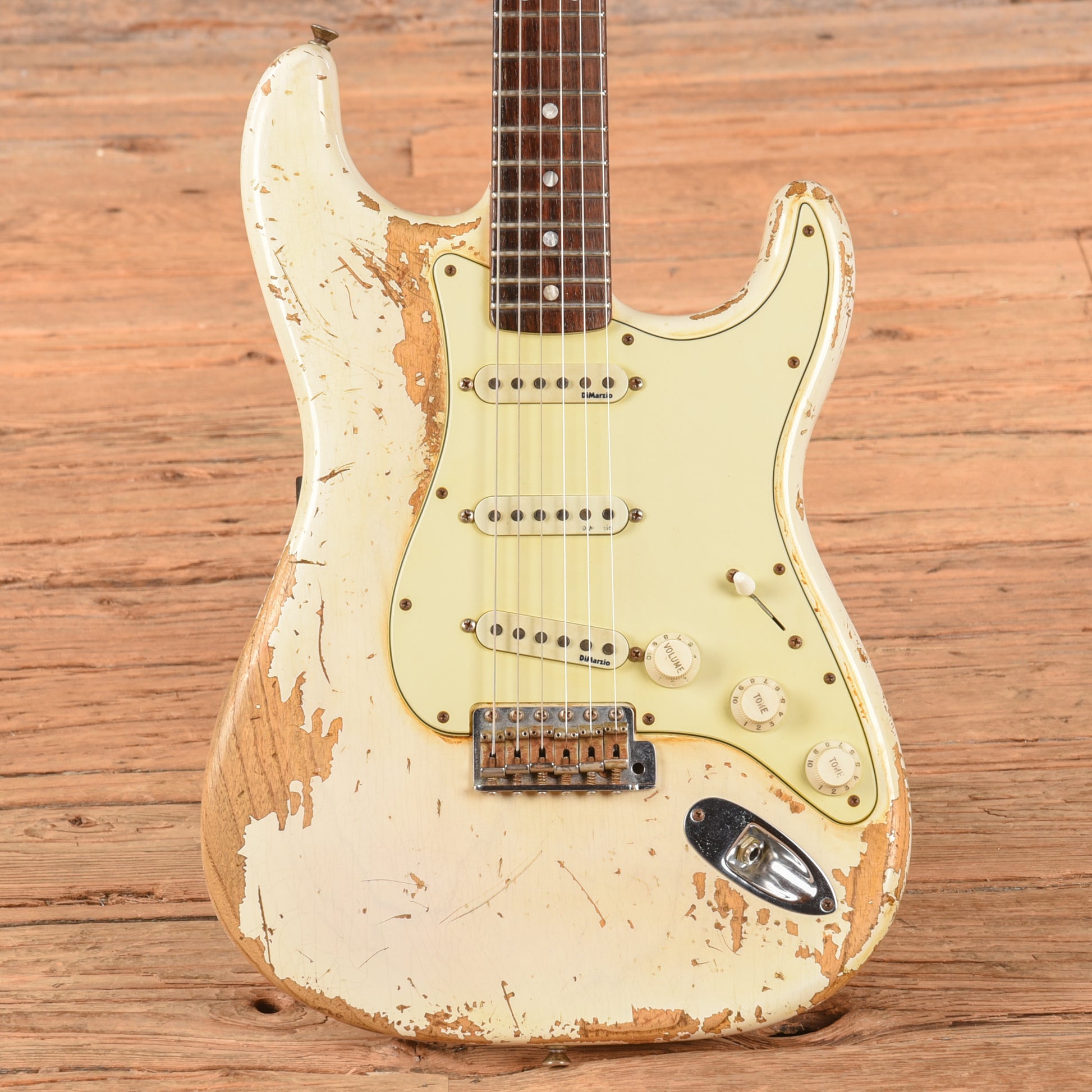 Fender Custom Shop Vintage Stratocaster Heavy Relic Olympic White 2009 Electric Guitars