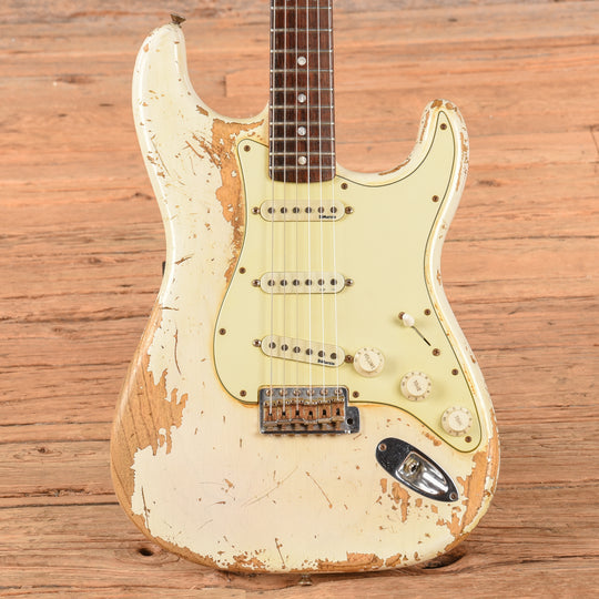 Fender Custom Shop Vintage Stratocaster Heavy Relic Olympic White 2009 Electric Guitars