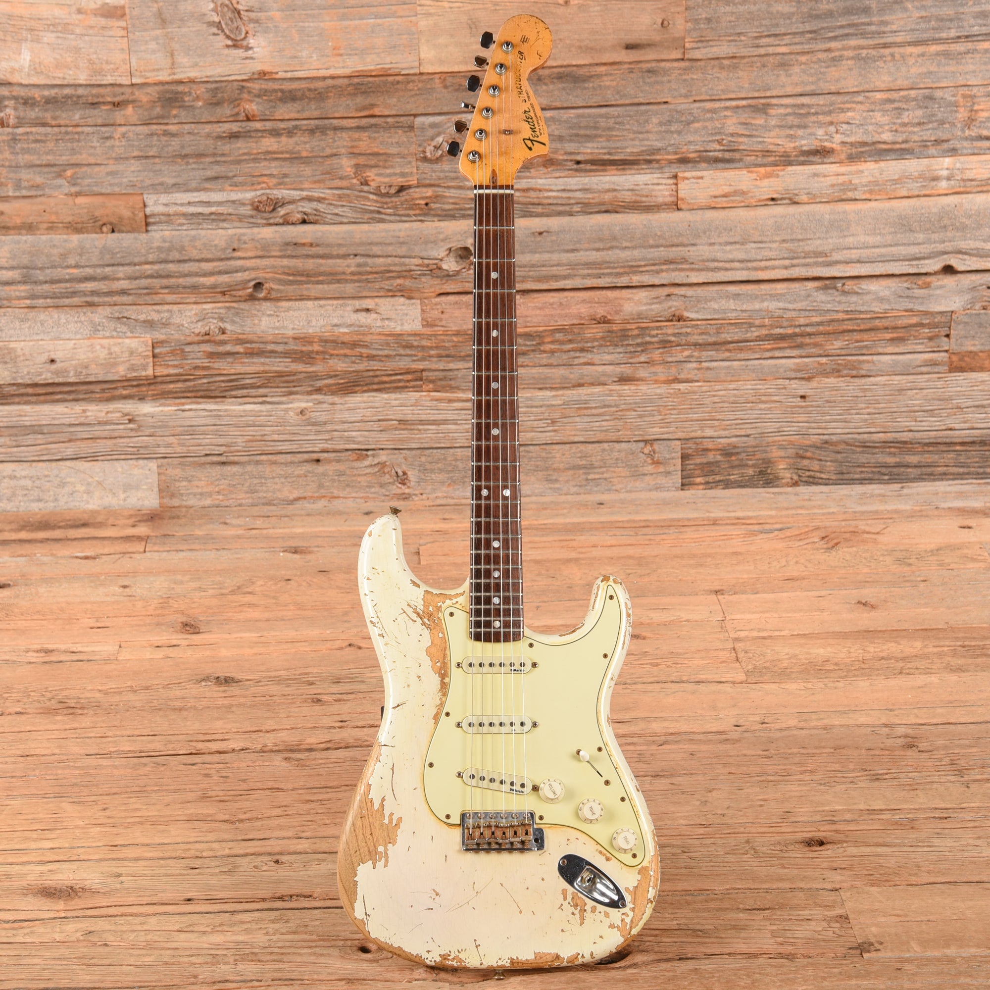 Fender Custom Shop Vintage Stratocaster Heavy Relic Olympic White 2009 Electric Guitars