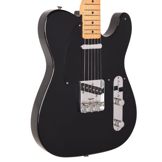 Fender DE Vintera Road Worn '60s Double Esquire Black w/Custom Shop '51 Nocaster Pickups & Hardshell Case Electric Guitars