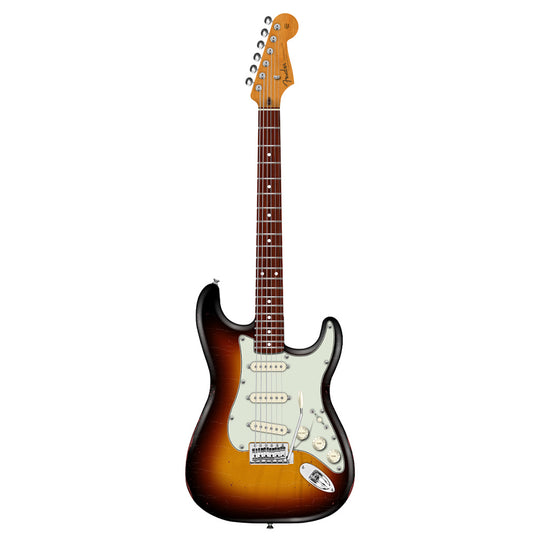 Fender DE Vintera Road Worn '60s Stratocaster RW 3-Color Sunburst w/Custom Shop Texas Special Pickups Electric Guitars