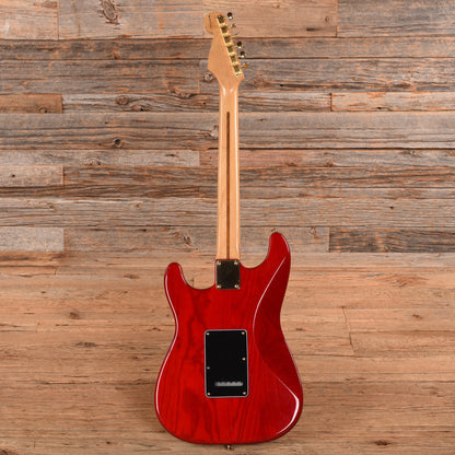 Fender Deluxe Series Stratocaster Transparent Red 1997 Electric Guitars