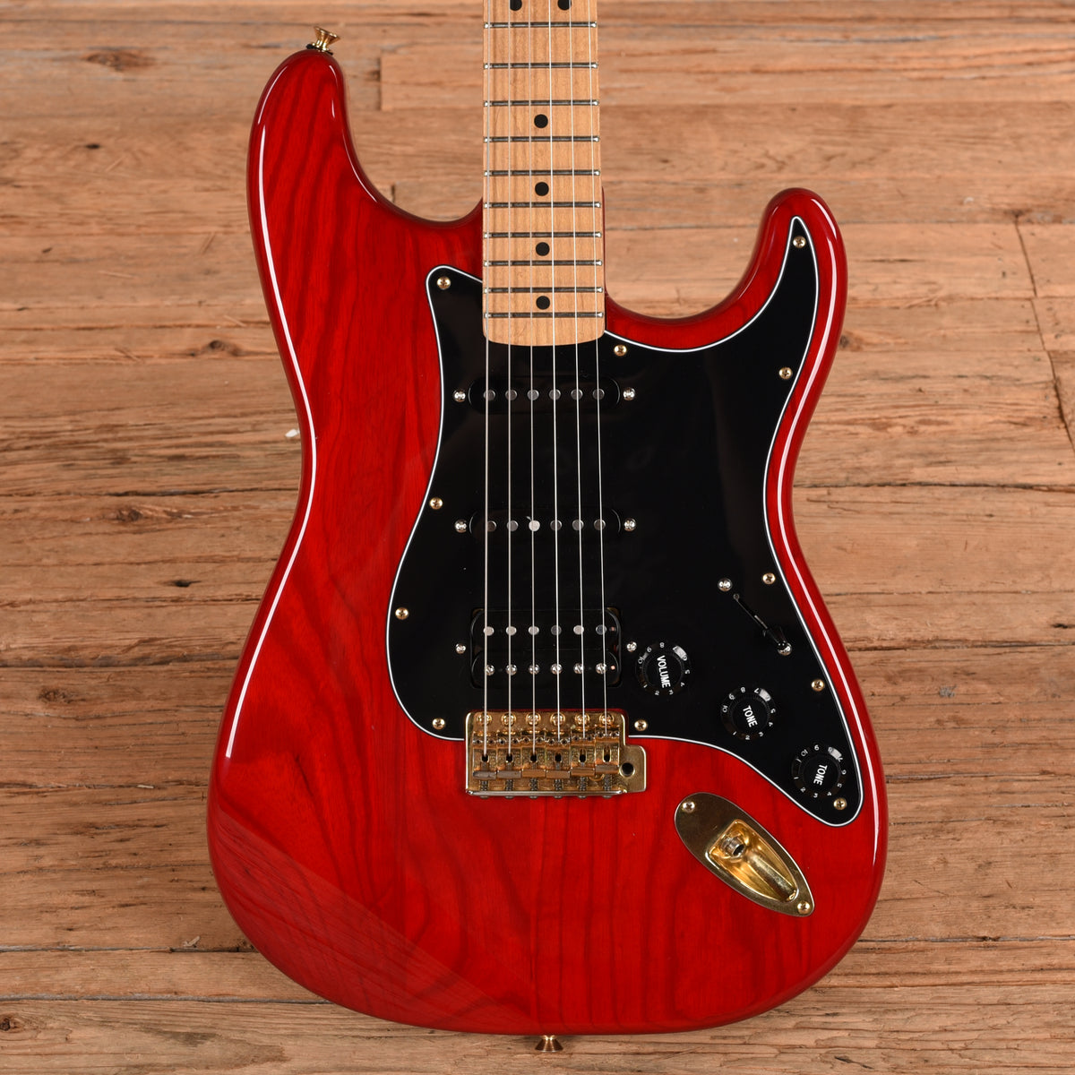 Fender Deluxe Series Stratocaster Transparent Red 1997 Electric Guitars