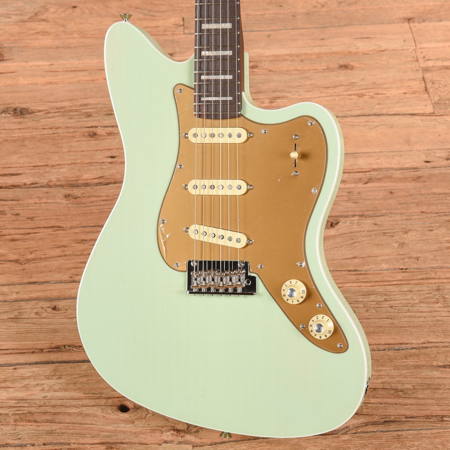Fender Parallel Universe Volume II Strat Jazz Deluxe Transparent Faded Sea Foam Green 2024 Electric Guitars
