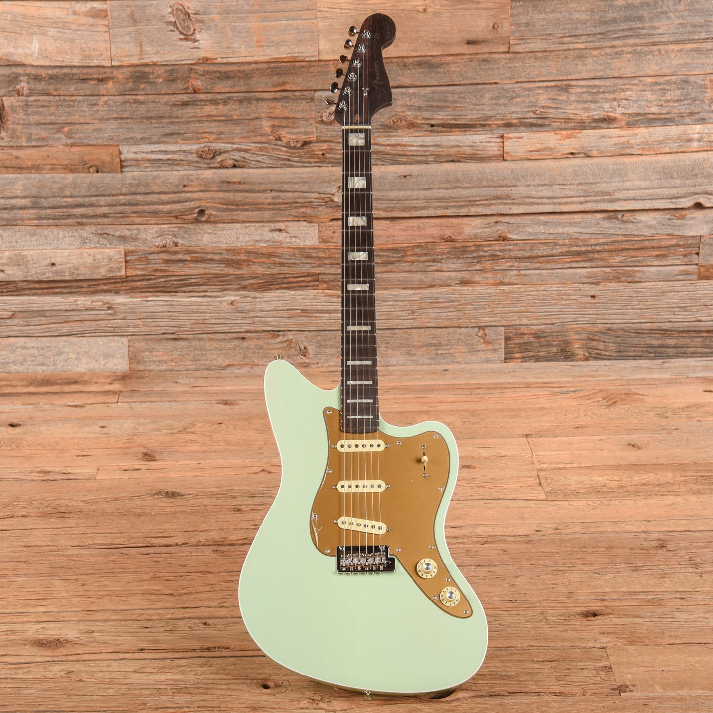 Fender Parallel Universe Volume II Strat Jazz Deluxe Transparent Faded Sea Foam Green 2024 Electric Guitars