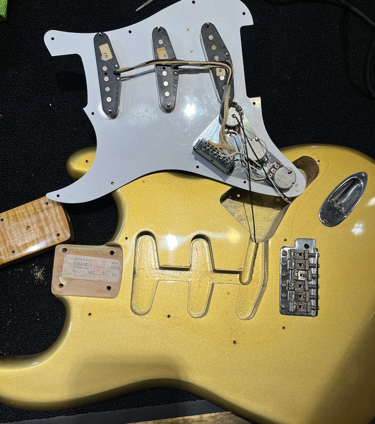 Fender ST-62-65AS Foto Flame Stratocaster Shoreline Gold 1994 Electric Guitars