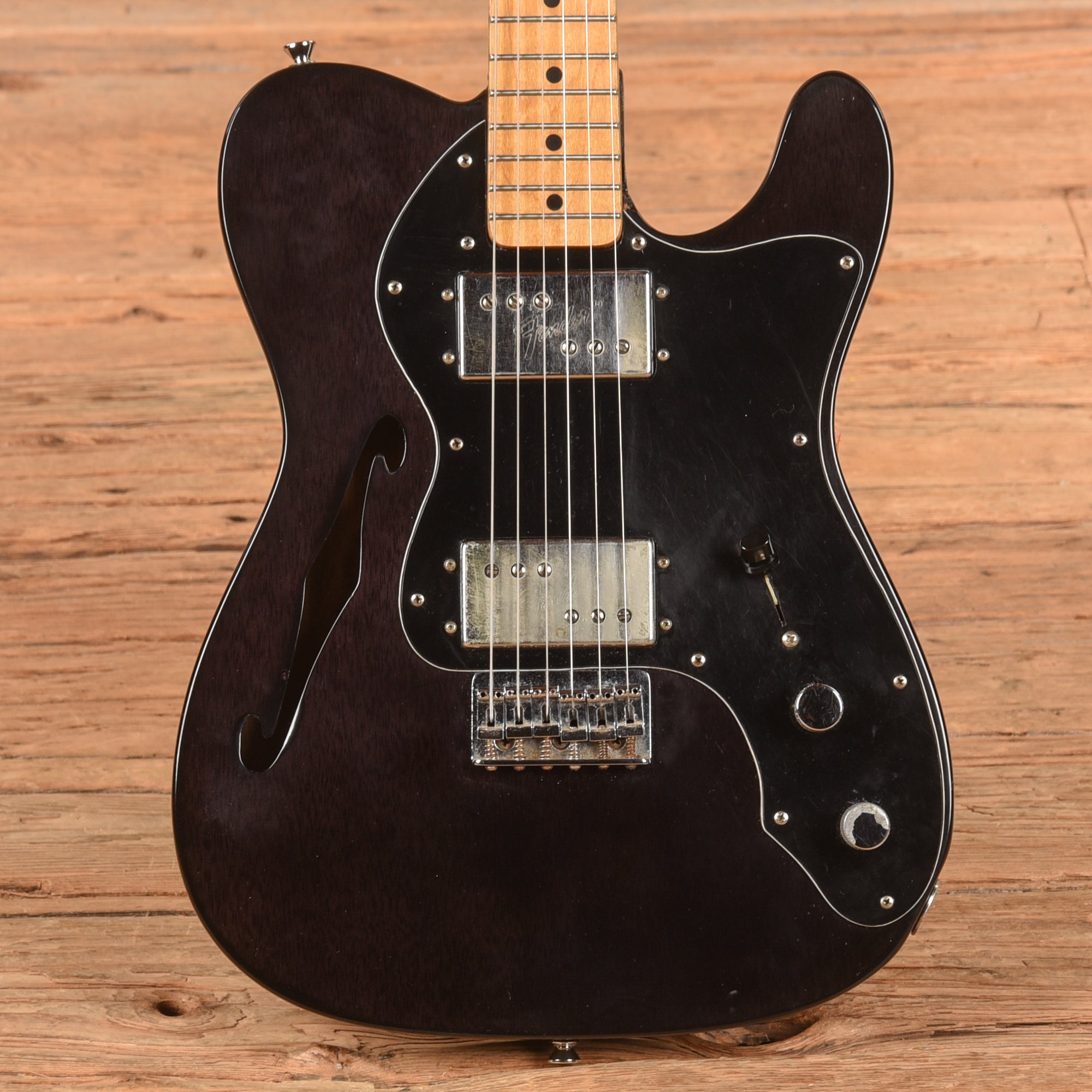 Fender Telecaster Thinline Transparent Black Refin 1972 Electric Guitars
