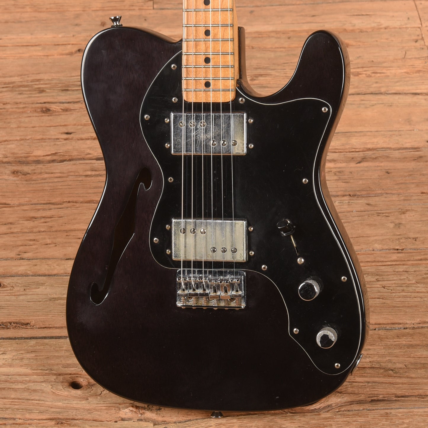 Fender Telecaster Thinline Transparent Black Refin 1972 Electric Guitars