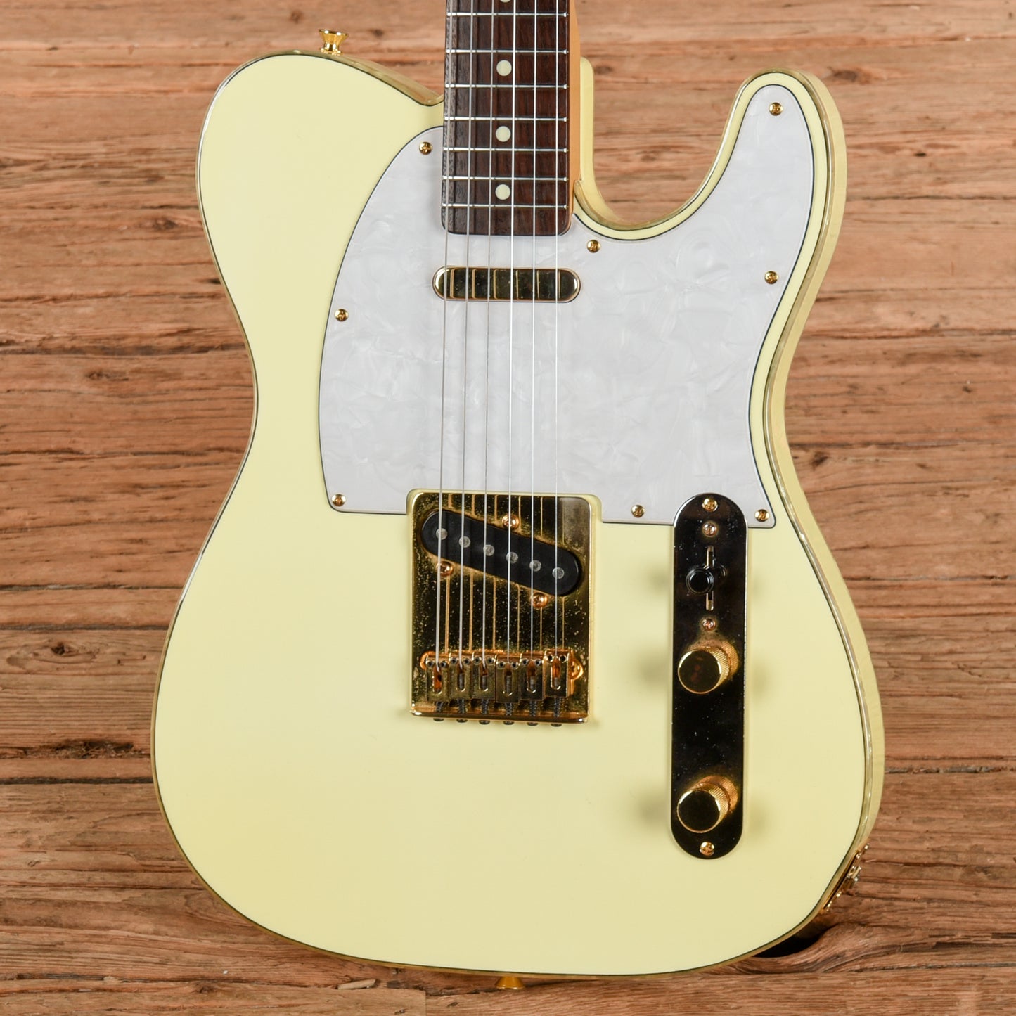 Fender TLG Gold Telecaster MIJ White Electric Guitars