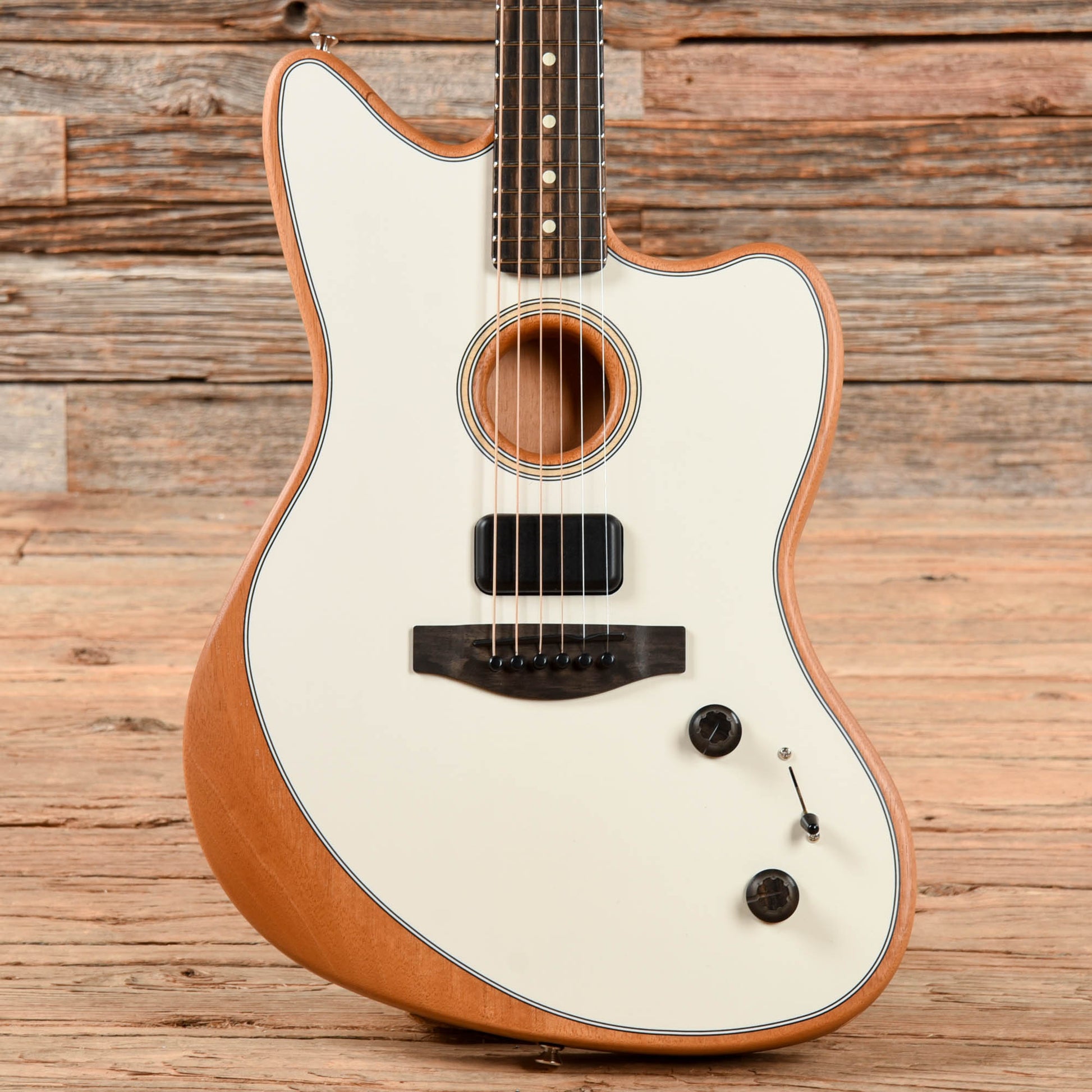 Fender American Acoustasonic Jazzmaster White 2021 Electric Guitars / Hollow Body