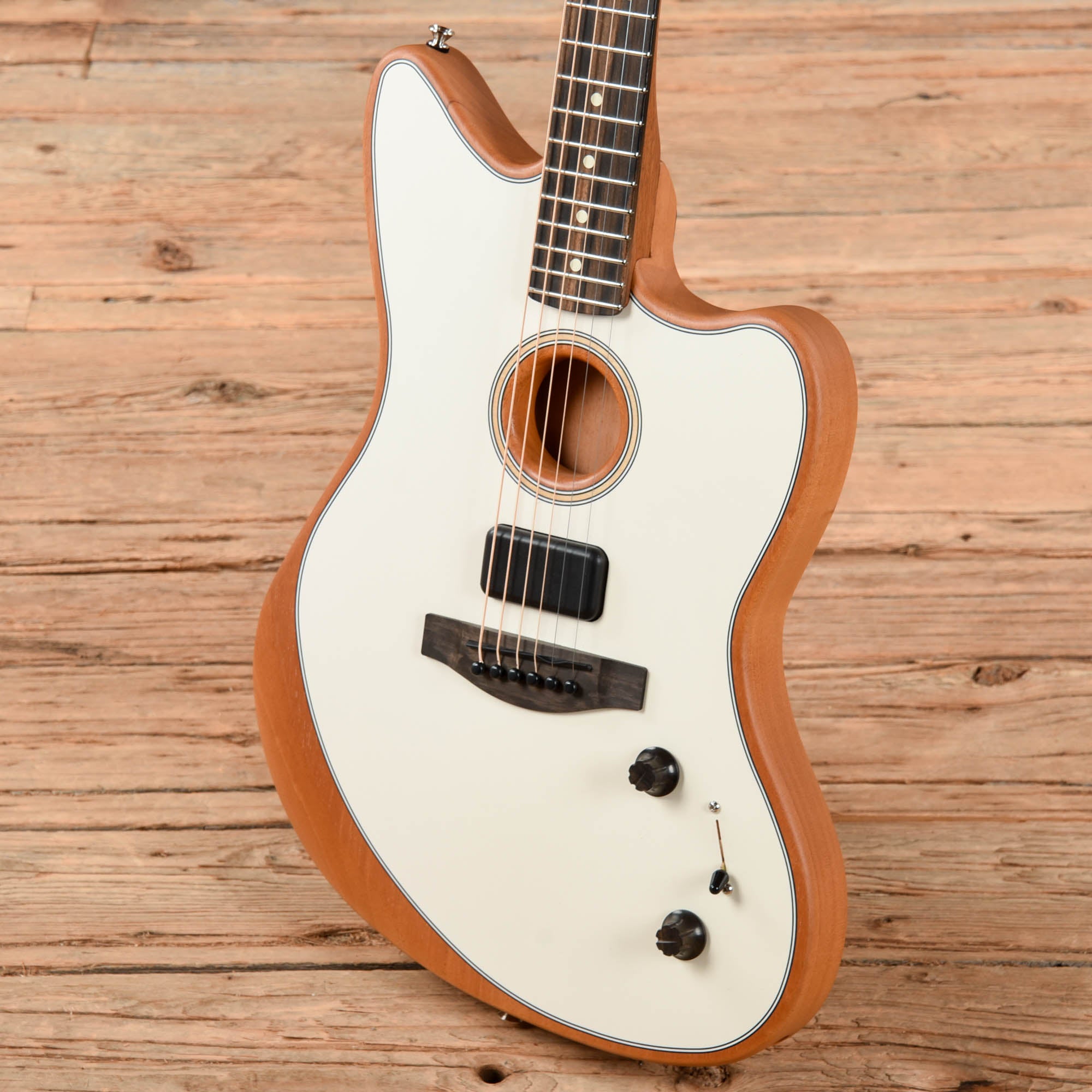 Fender American Acoustasonic Jazzmaster White 2021 Electric Guitars / Hollow Body