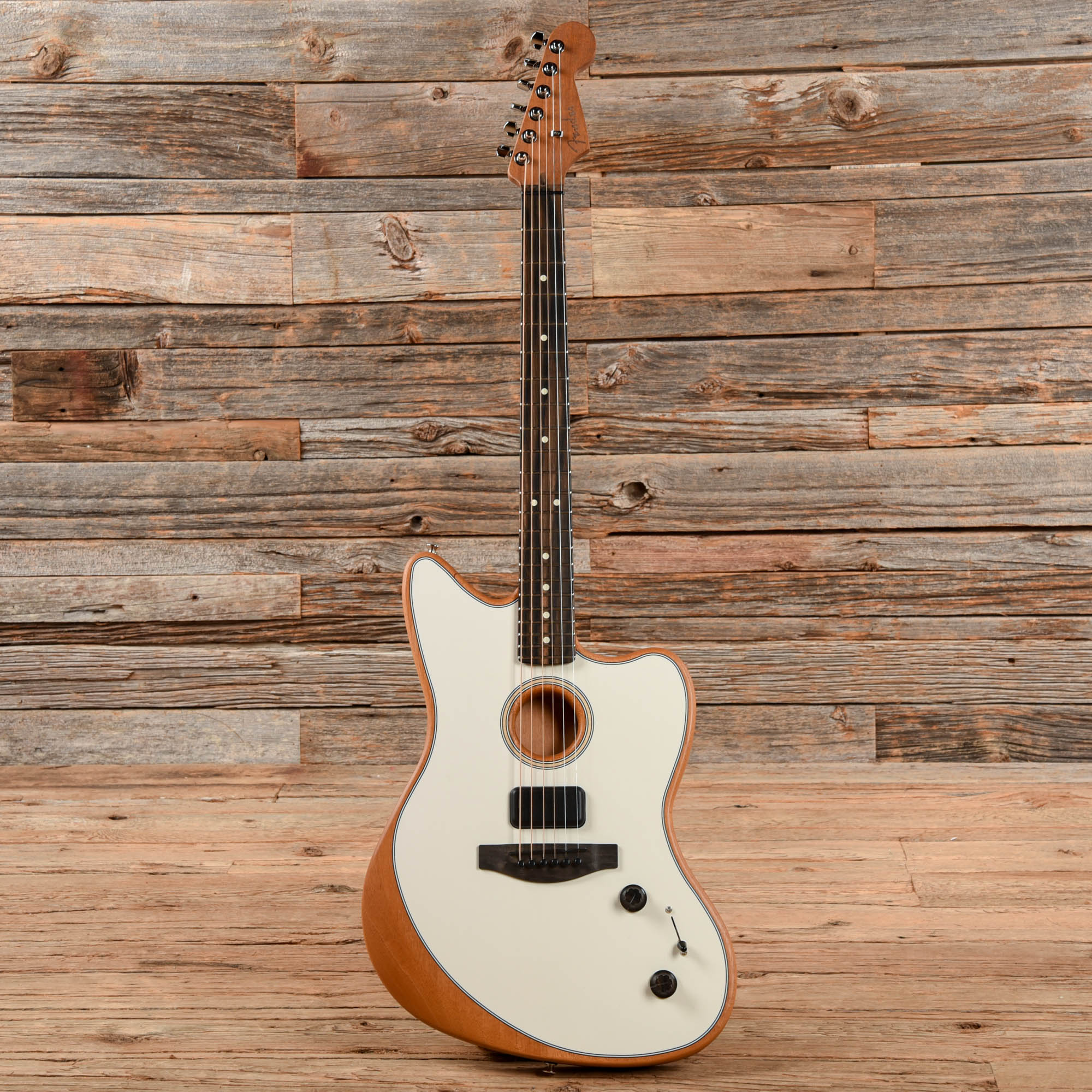 Fender American Acoustasonic Jazzmaster White 2021 Electric Guitars / Hollow Body