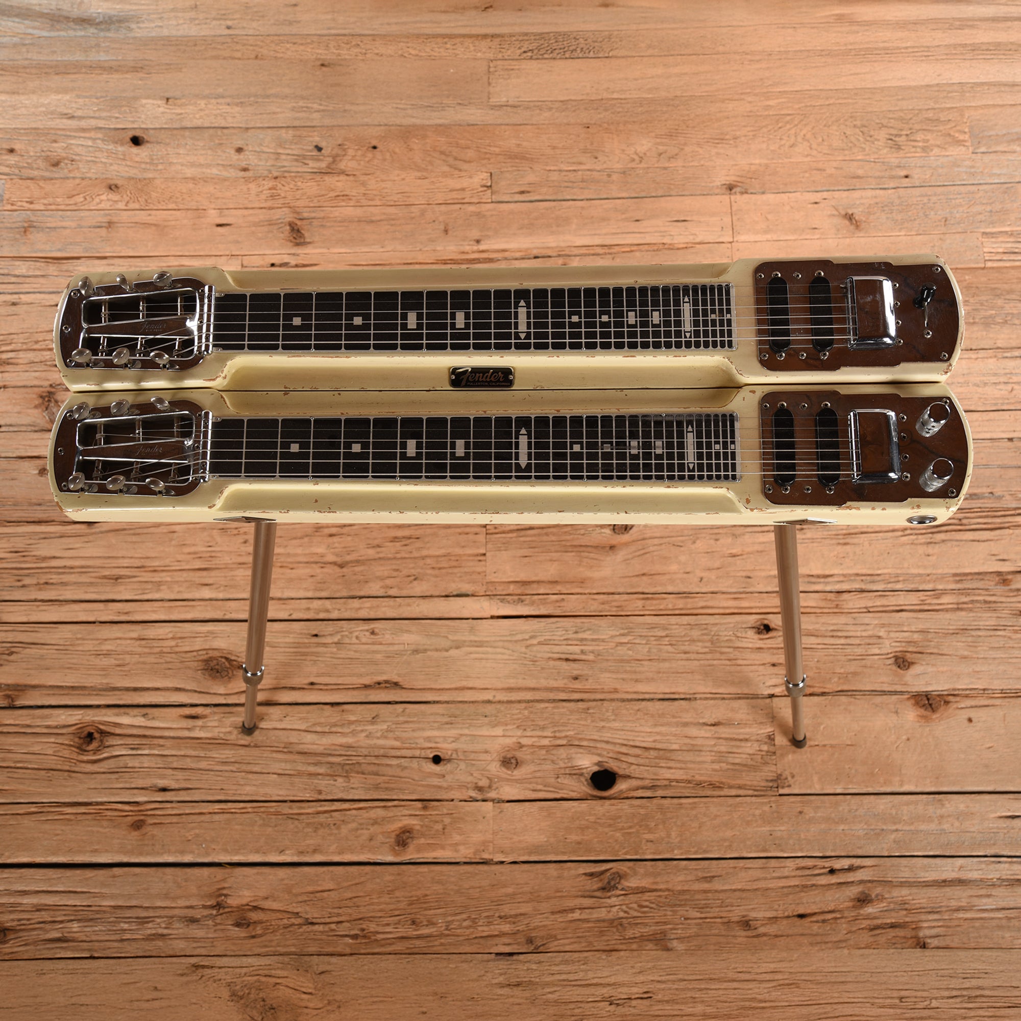 Fender Lap Steel Double Neck White 1958 - Dave Amato of REO Speedwagon Electric Guitars / Lap Steel
