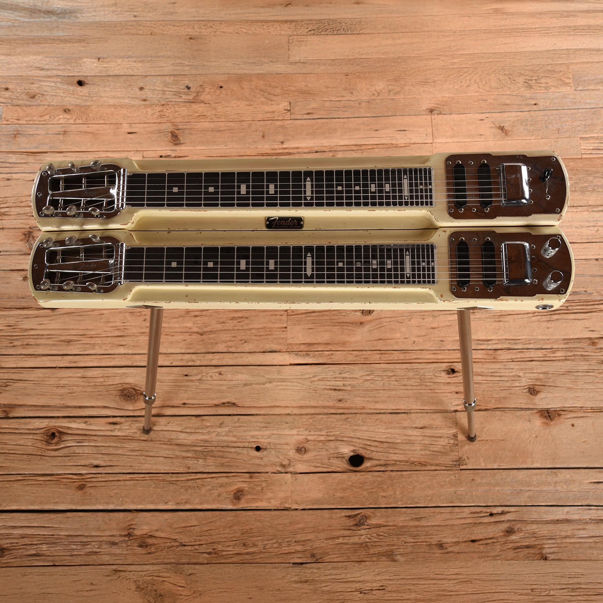 Fender Lap Steel Double Neck White 1958 - Dave Amato of REO Speedwagon Electric Guitars / Lap Steel