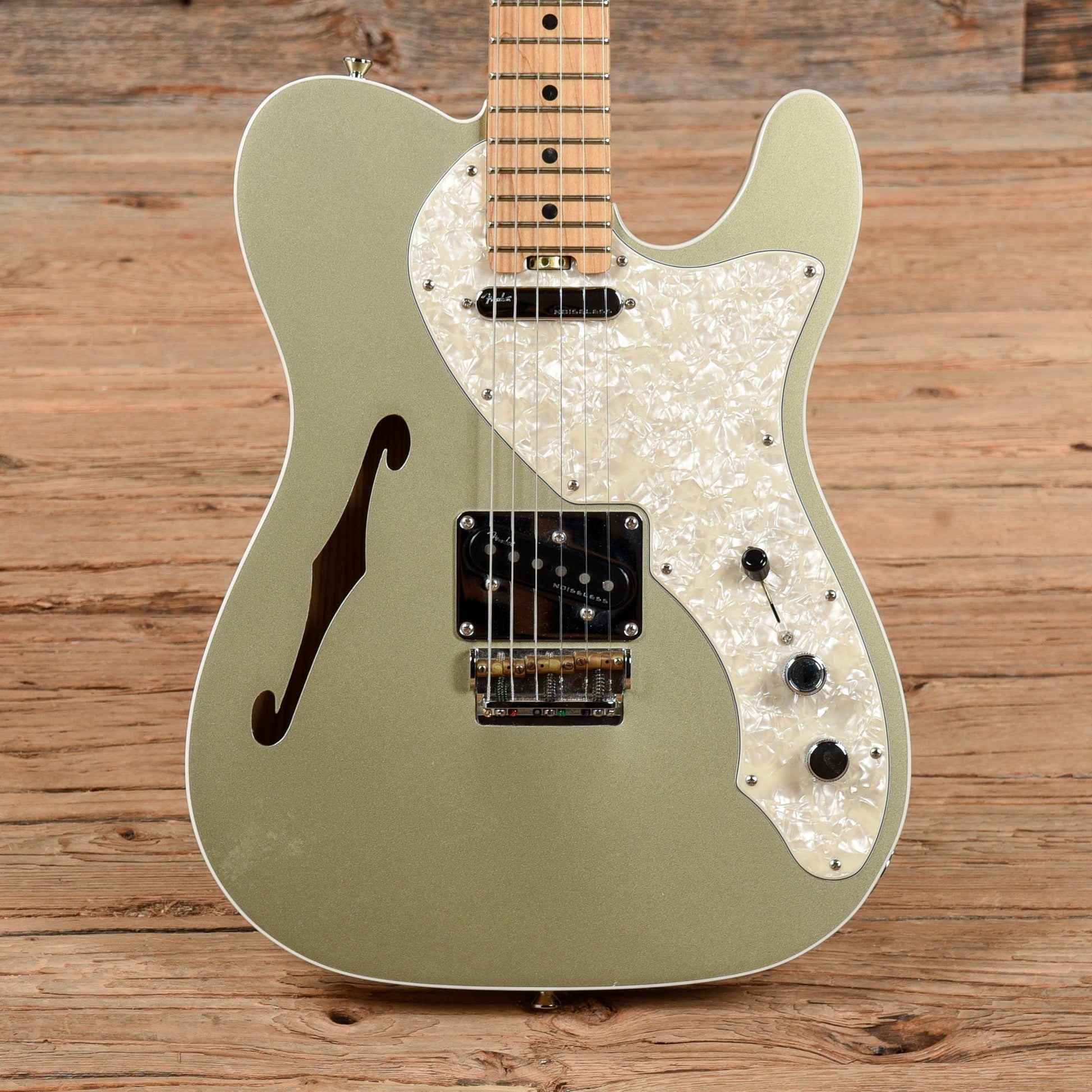 Fender American Elite Telecaster Thinline Champagne 2017 Electric Guitars / Semi-Hollow