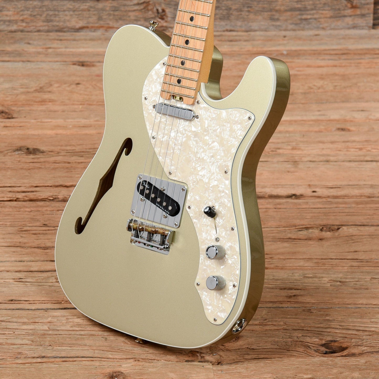 Fender American Elite Telecaster Thinline Champagne 2017 Electric Guitars / Semi-Hollow