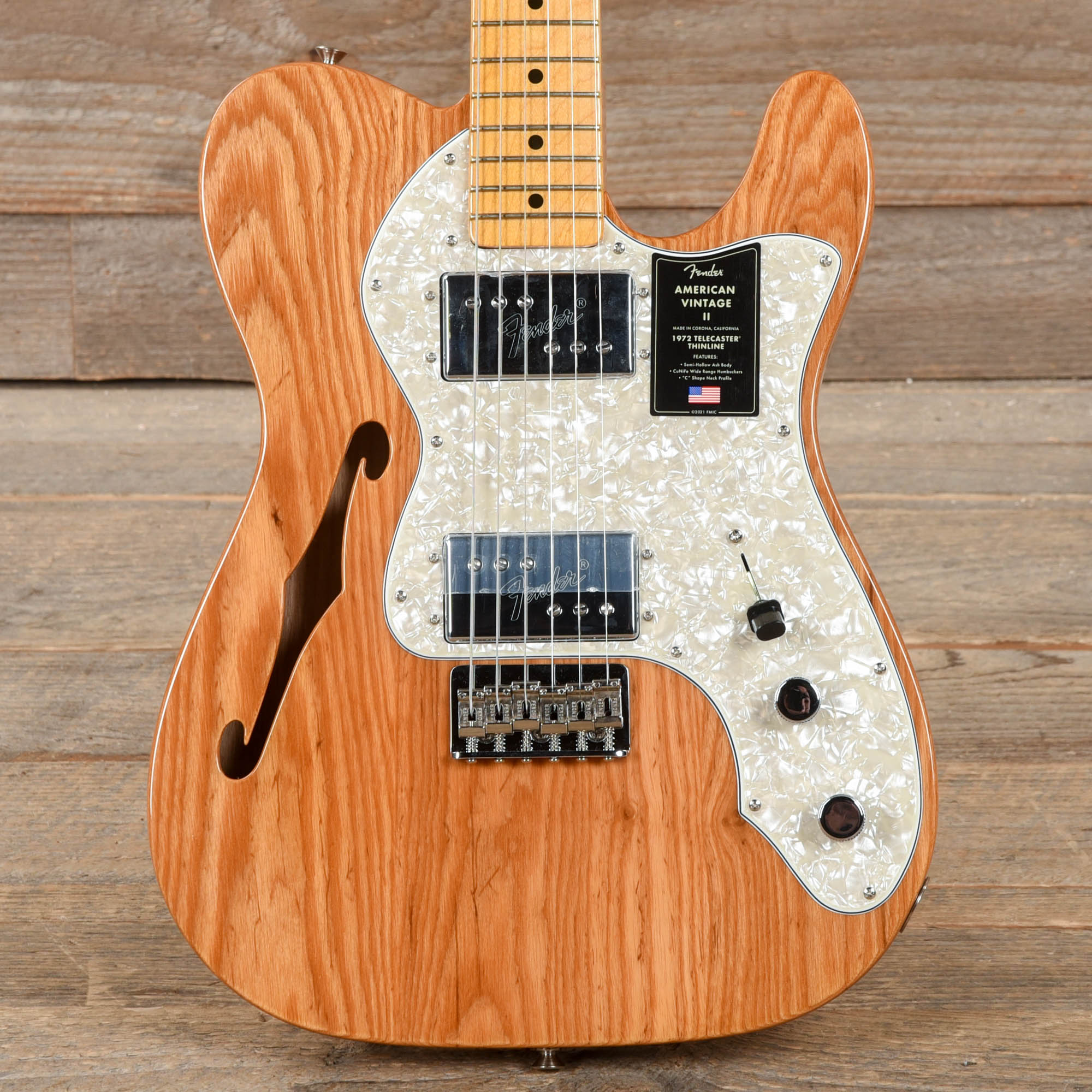 Fender American Vintage II 1972 Telecaster Thinline Aged Natural Electric Guitars / Semi-Hollow