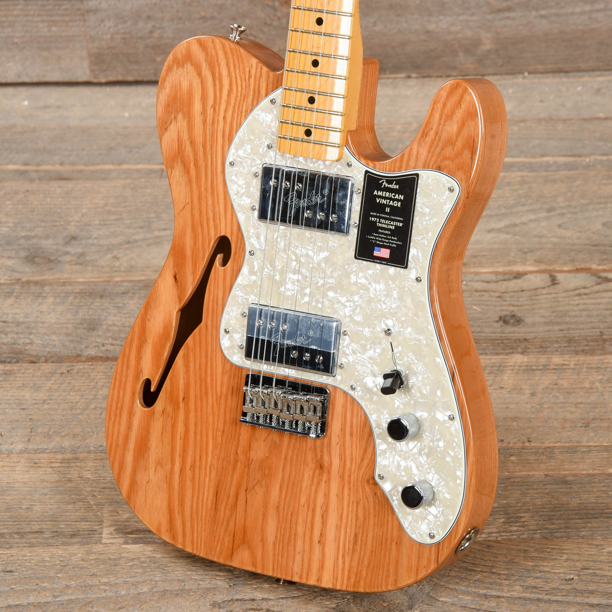 Fender American Vintage II 1972 Telecaster Thinline Aged Natural Electric Guitars / Semi-Hollow