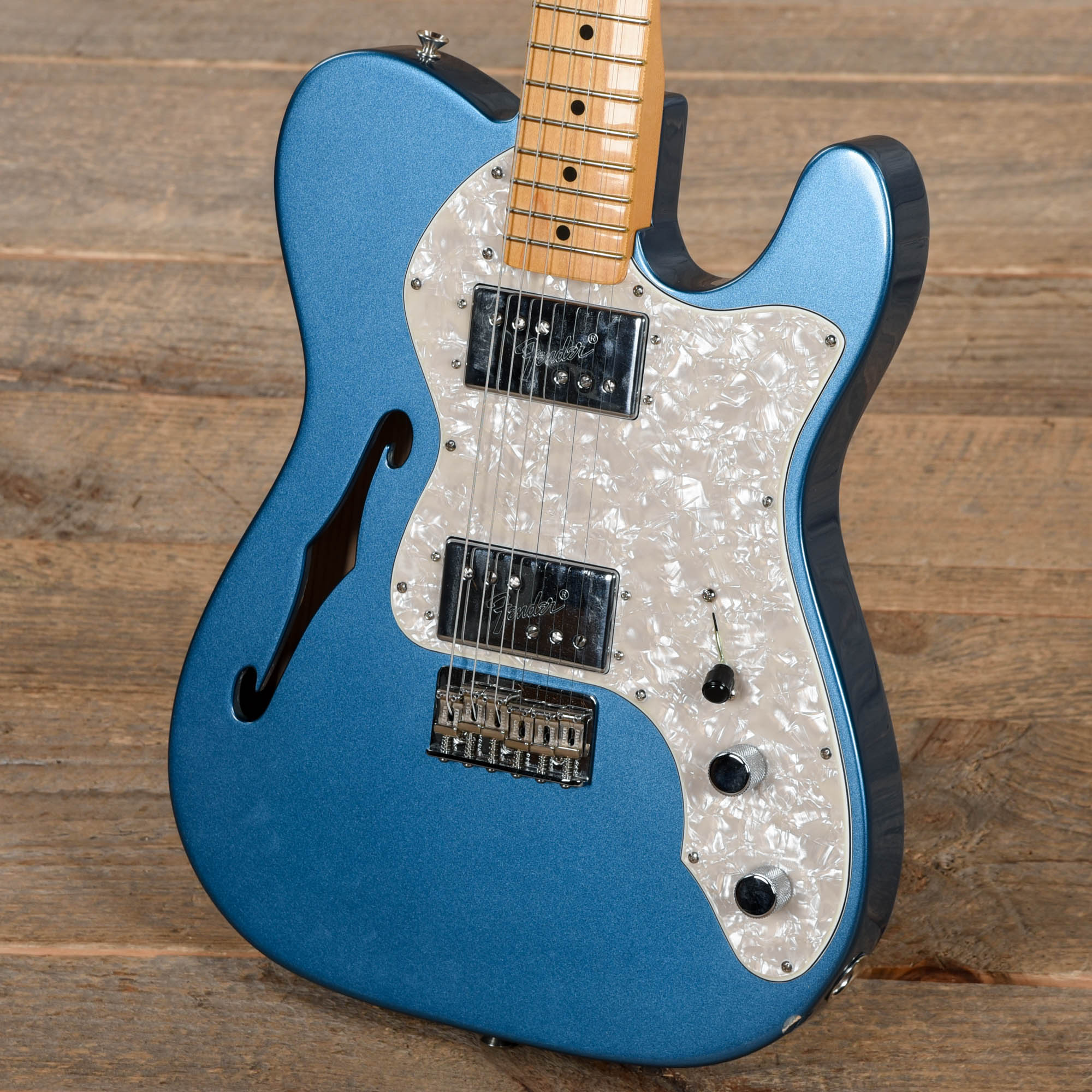 Fender American Vintage II 1972 Telecaster Thinline Lake Placid Blue Electric Guitars / Semi-Hollow
