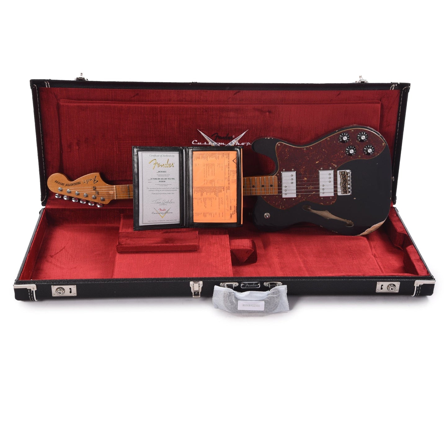 Fender Custom Shop 1972 Thinline Deluxe Relic Ash Aged Black w/Roasted Neck & Novak Widerange Humbuckers Electric Guitars / Semi-Hollow