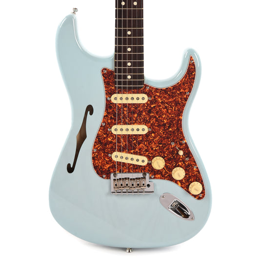 Fender Limited Edition American Professional II Stratocaster Thinline Transparent Daphne Blue Electric Guitars / Semi-Hollow