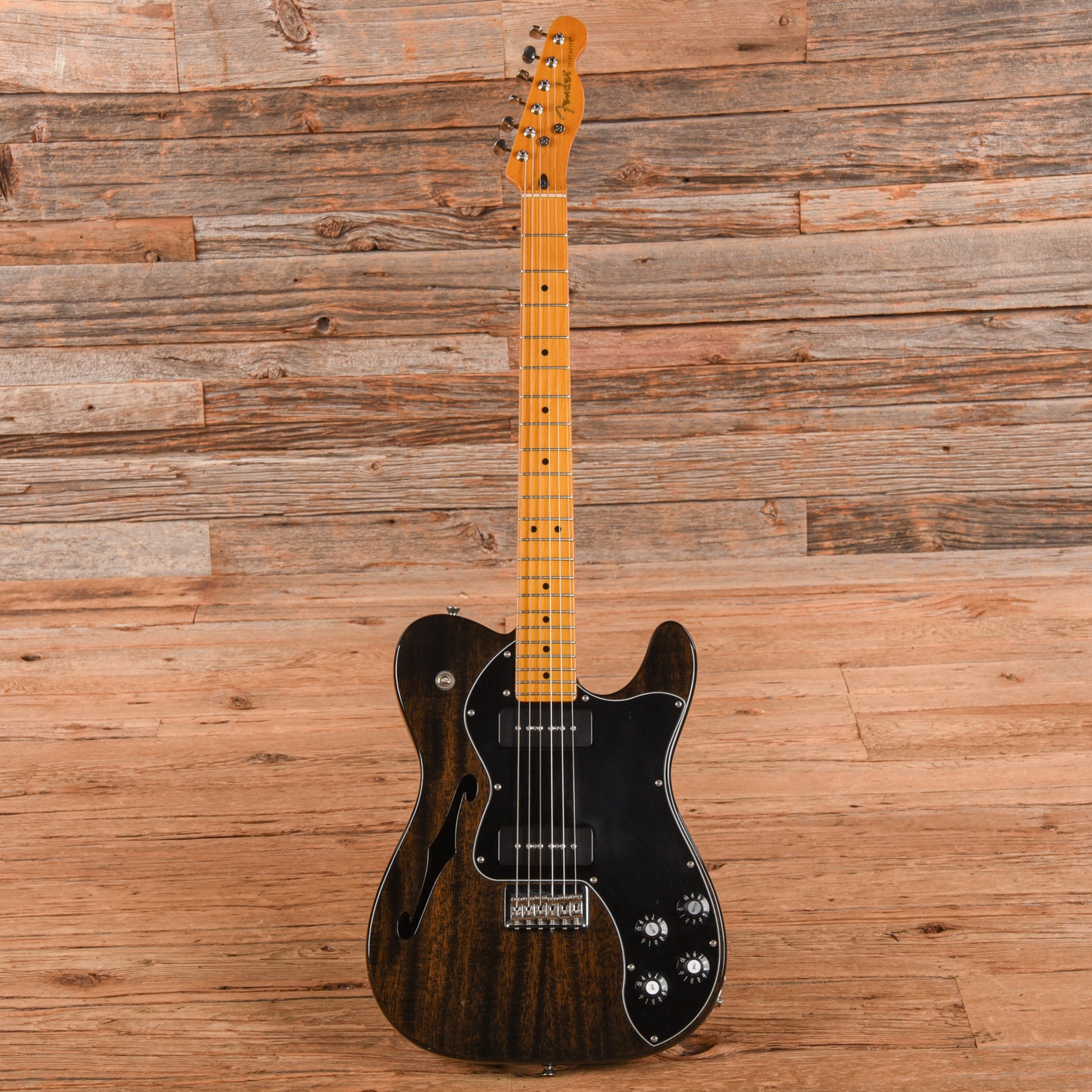 Fender Modern Player Telecaster Deluxe Thinline Transparent Black 2014 Electric Guitars / Semi-Hollow
