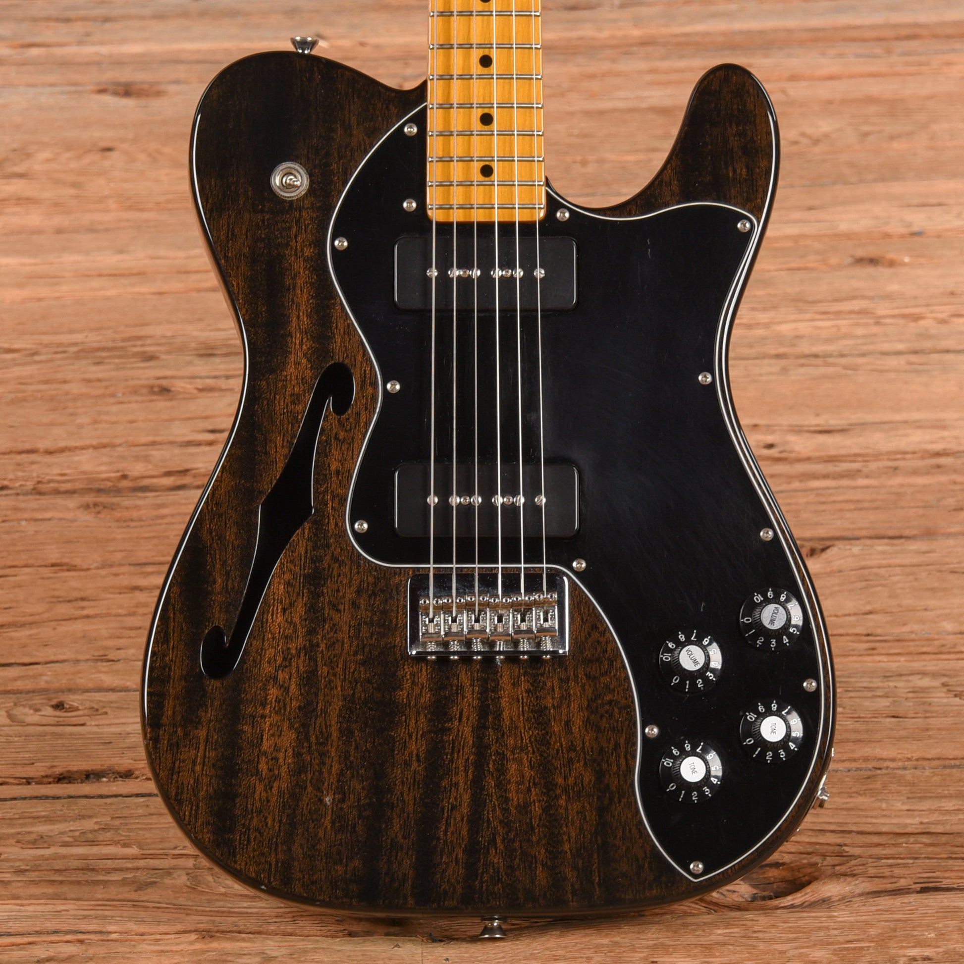 Fender Modern Player Telecaster Deluxe Thinline Transparent Black 2014 Electric Guitars / Semi-Hollow
