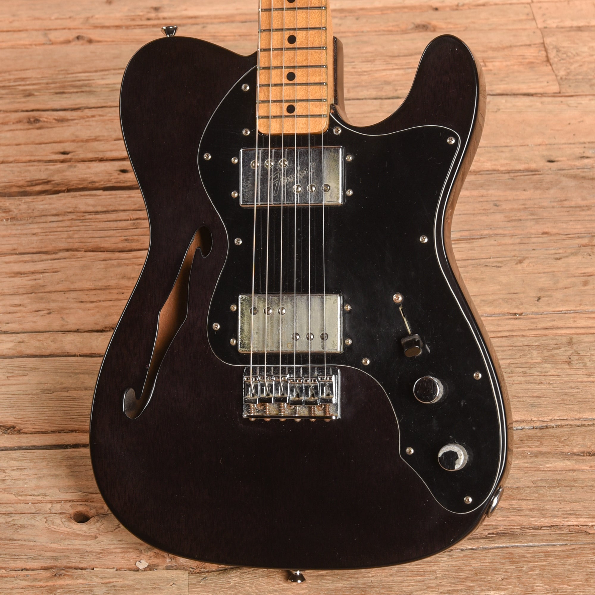 Fender Telecaster Thinline Transparent Black Refin 1972 Electric Guitars / Semi-Hollow