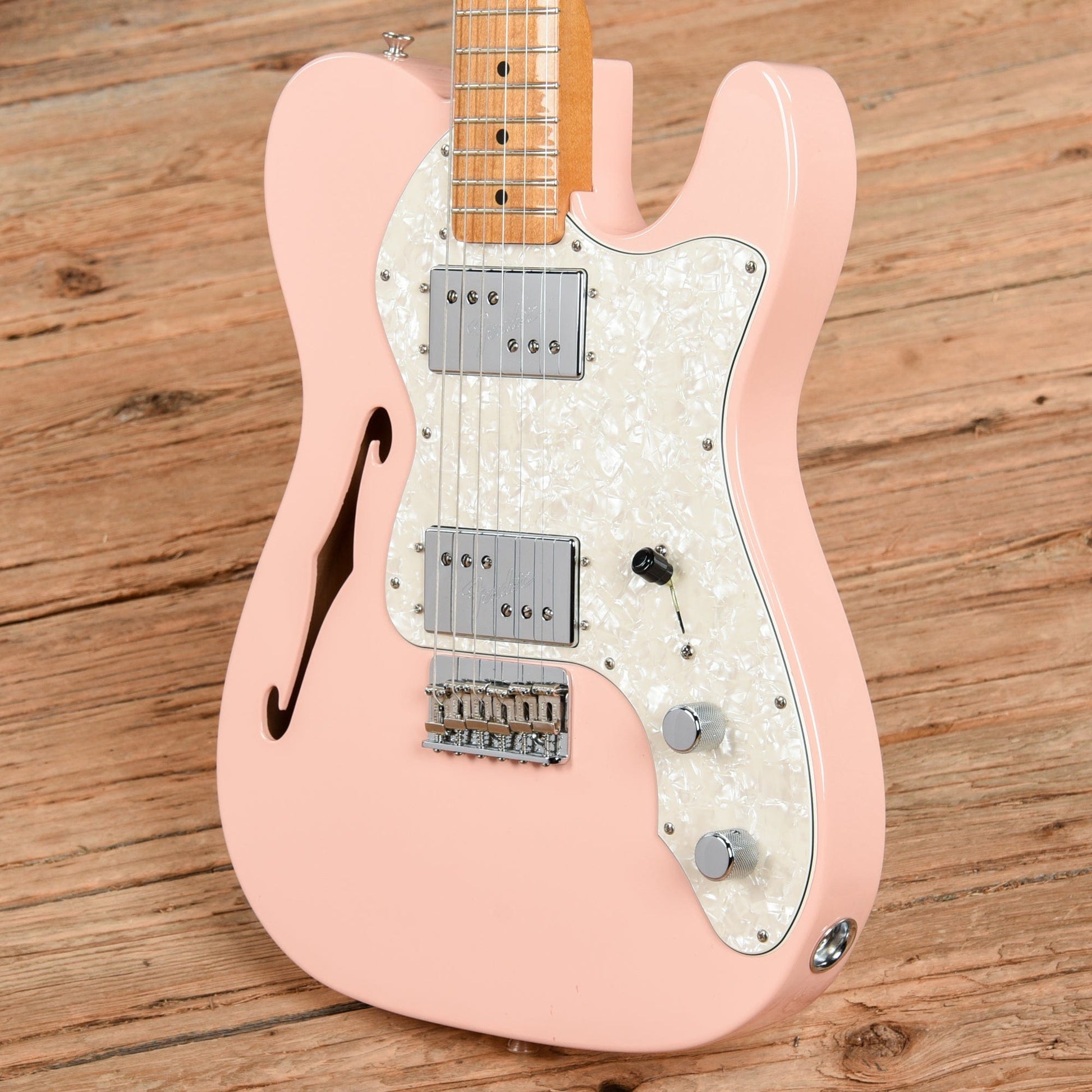 Fender Vintera '70s Telecaster Thinline Shell Pink w/4-Ply Aged Pearl Pickguard Electric Guitars / Semi-Hollow