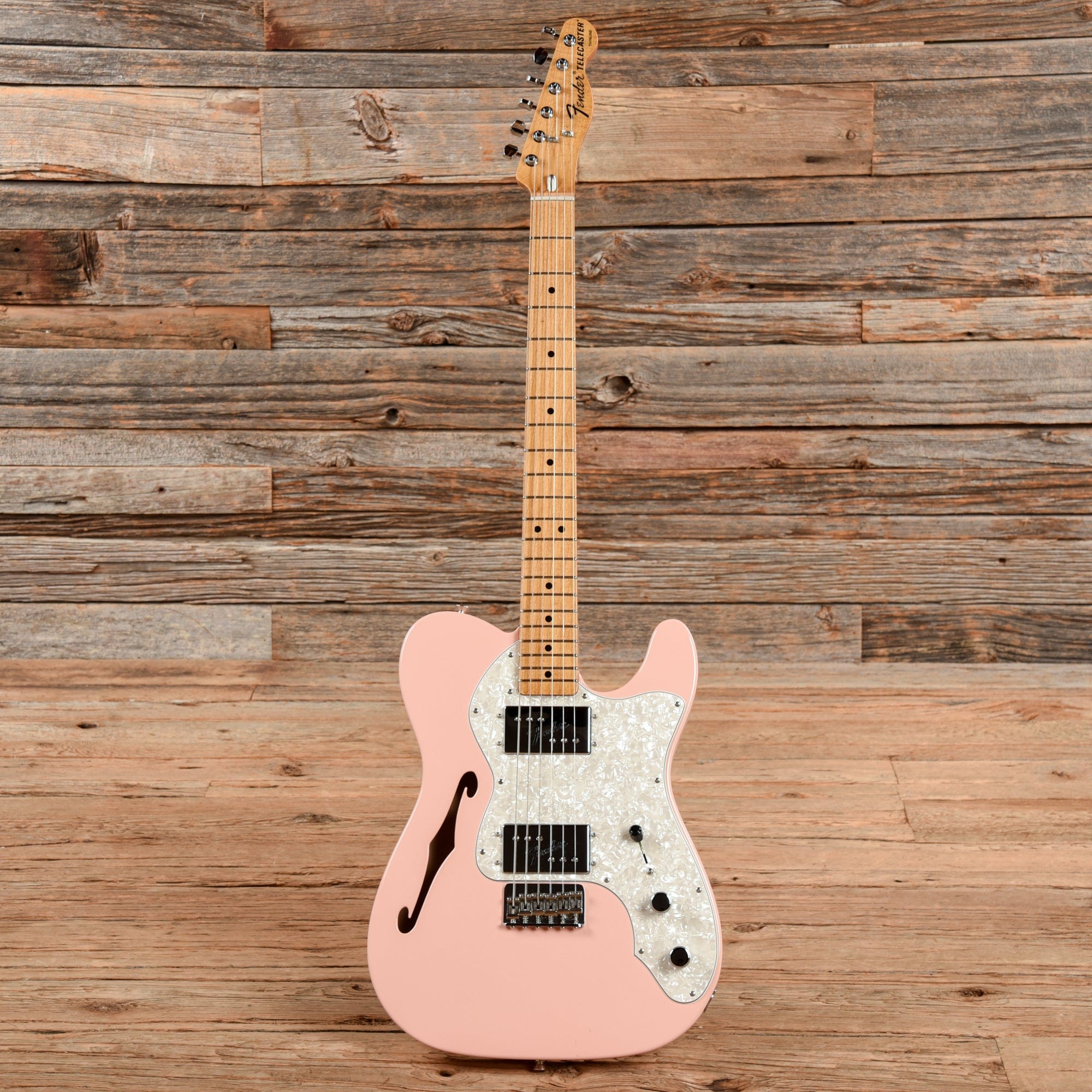 Fender Vintera '70s Telecaster Thinline Shell Pink w/4-Ply Aged Pearl Pickguard Electric Guitars / Semi-Hollow