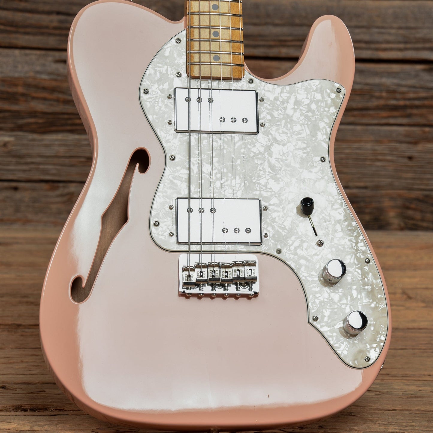 Fender Vintera '70s Telecaster Thinline Shell Pink w/4-Ply Aged Pearl Pickguard Electric Guitars / Semi-Hollow