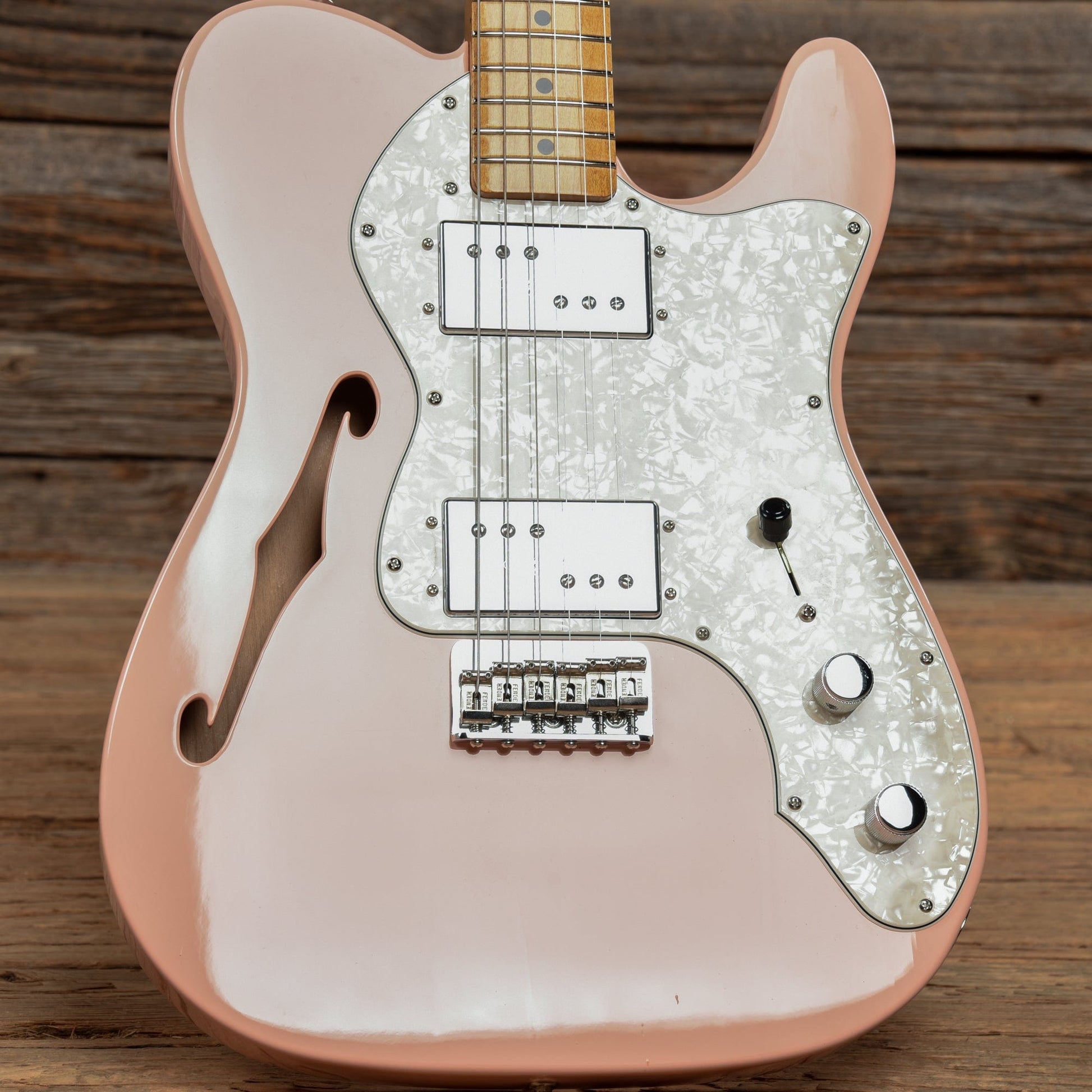 Fender Vintera '70s Telecaster Thinline Shell Pink w/4-Ply Aged Pearl Pickguard Electric Guitars / Semi-Hollow