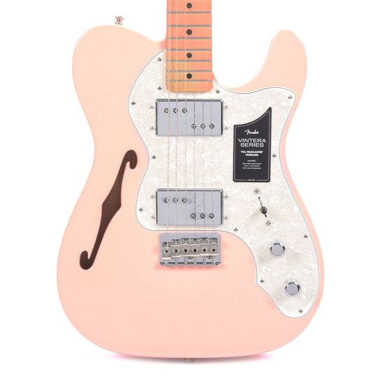 Fender Vintera '70s Telecaster Thinline Shell Pink w/4-Ply Aged Pearl Pickguard Electric Guitars / Semi-Hollow