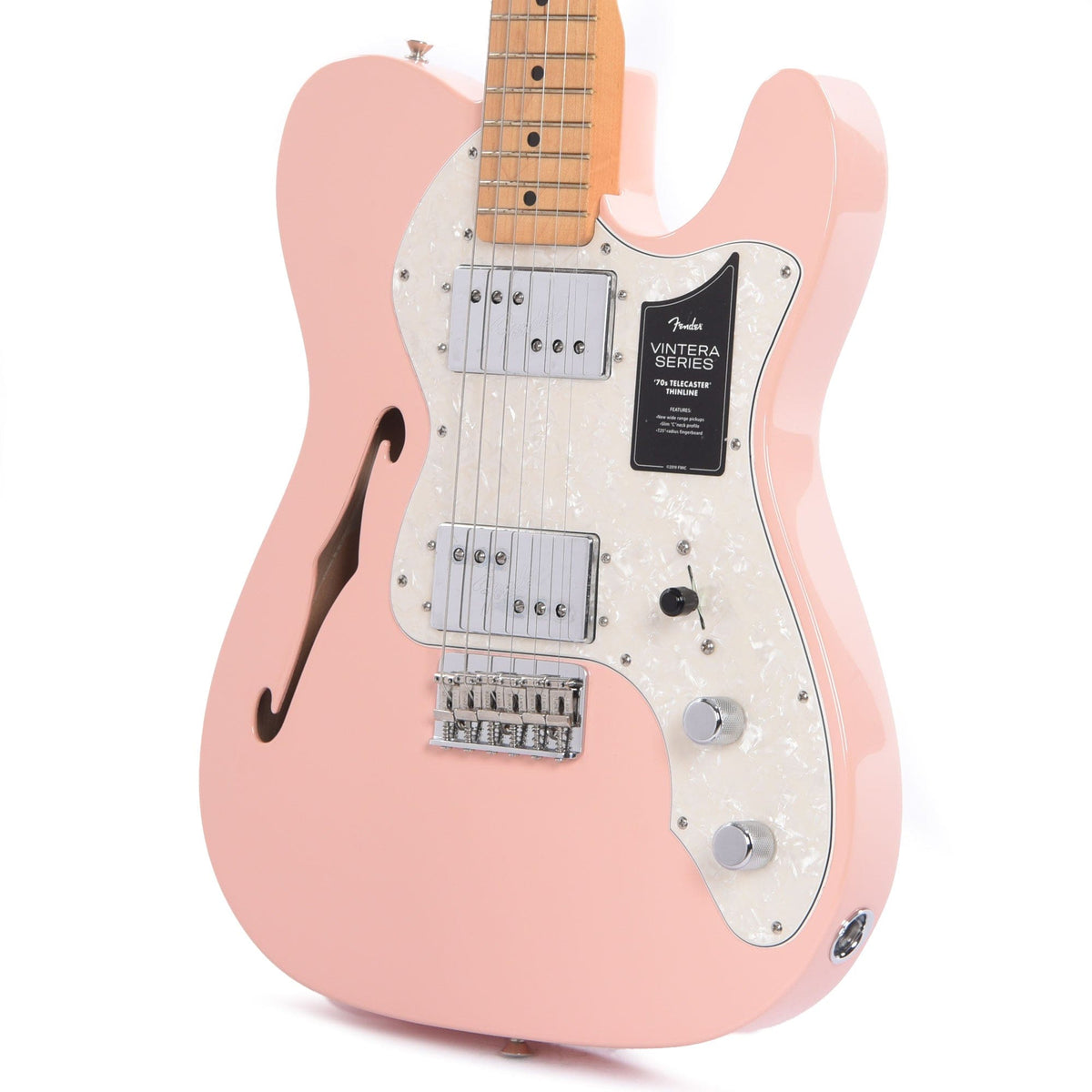 Fender Vintera '70s Telecaster Thinline Shell Pink w/4-Ply Aged Pearl ...
