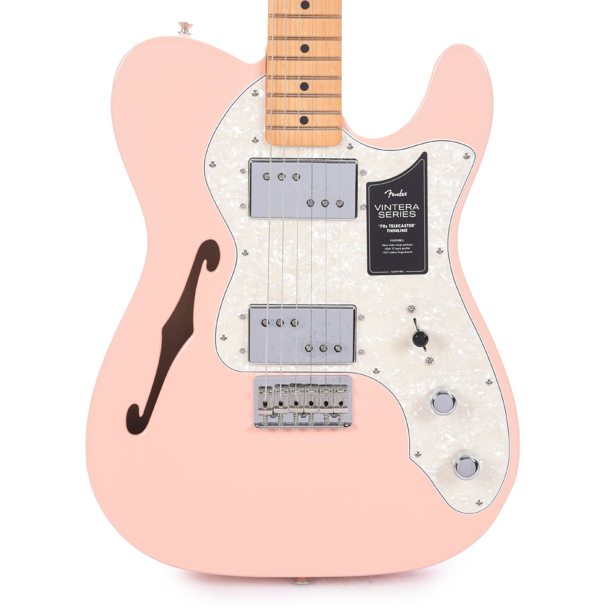 Fender Vintera '70s Telecaster Thinline Shell Pink w/4-Ply Aged Pearl Pickguard Electric Guitars / Semi-Hollow