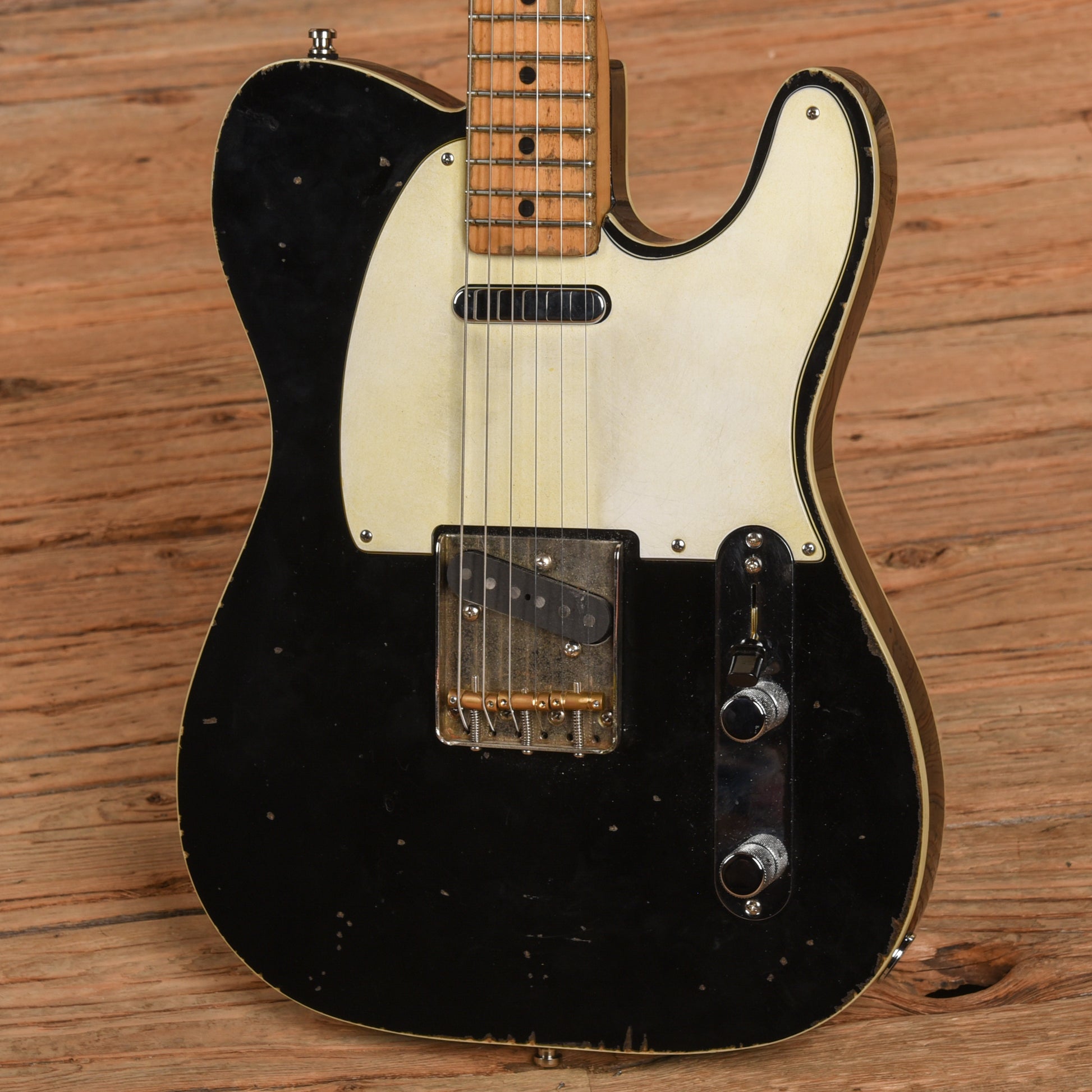 Fender '73 Telecaster Neck on Replacement Body Black Electric Guitars / Solid Body
