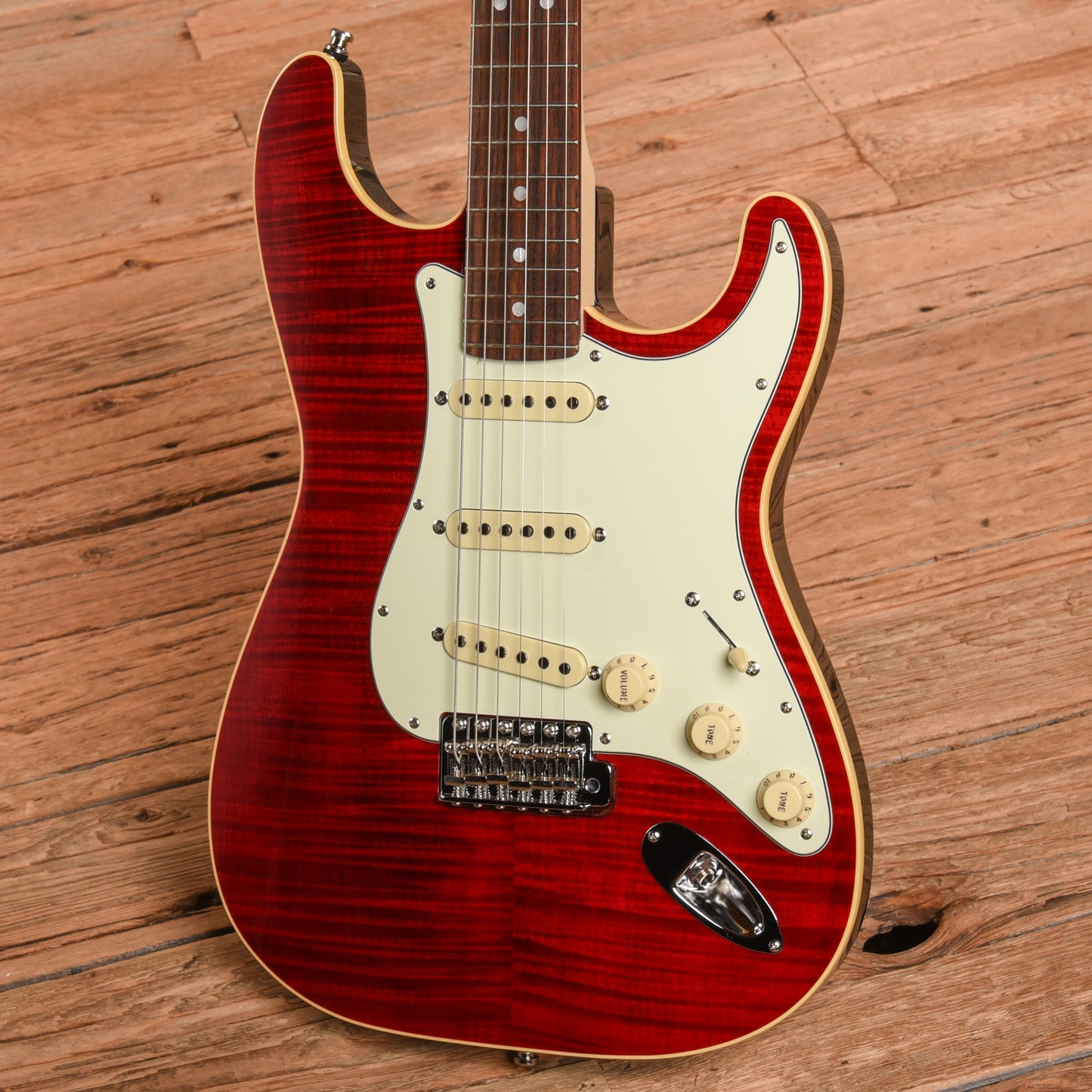 Fender Aerodyne Classic Stratocaster Crimson Red Transparent 2019 Electric Guitars / Solid Body