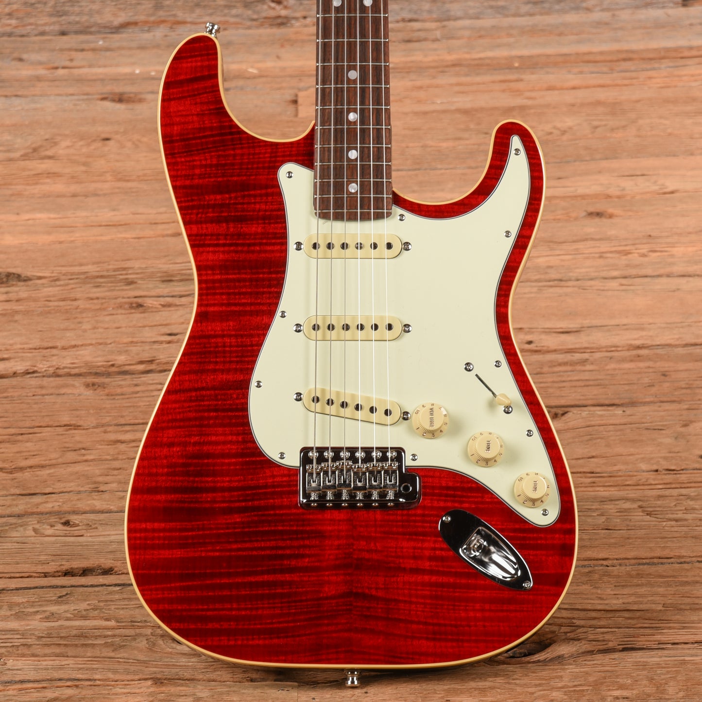 Fender Aerodyne Classic Stratocaster Crimson Red Transparent 2019 Electric Guitars / Solid Body